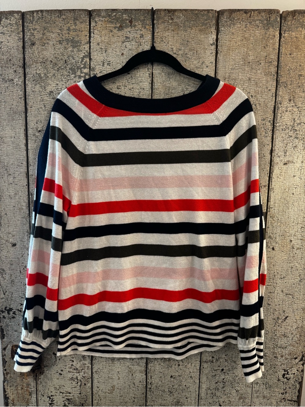 Tommy Hilfiger Women’s Medium Striped Sweater Red Navy Pink Black